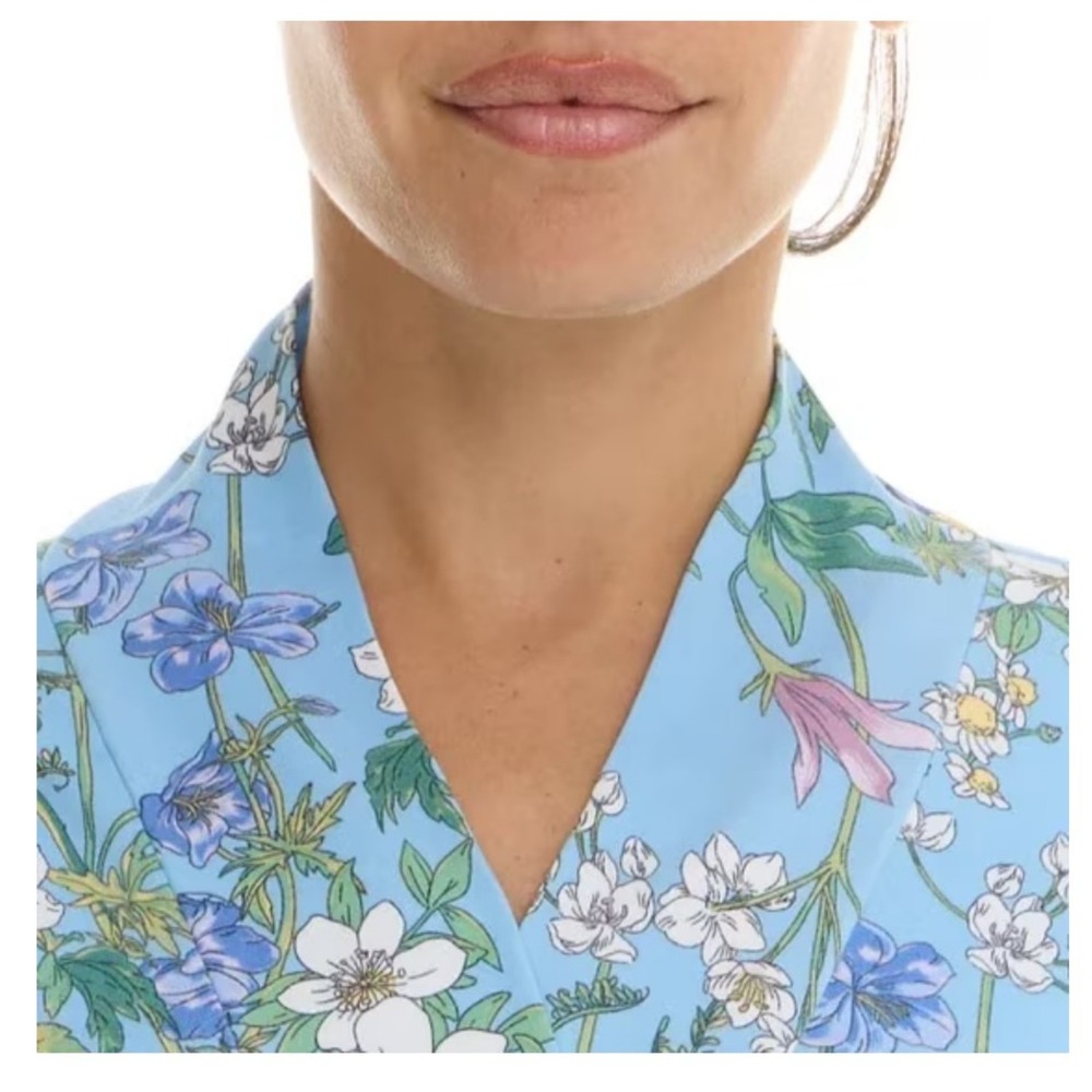 New Flora Nikrooz Women's 3-piece Pajama Robe Set Blue Floral Medium (8-10) - Picture 12 of 12